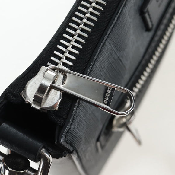 GUCCI GG Supreme Sherry Line Shoulder Bag PVC Black Silver 523599 Auth LN073V