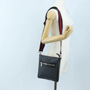 GUCCI GG Supreme Sherry Line Shoulder Bag PVC Black Silver 523599 Auth LN073V-29