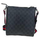 GUCCI GG Supreme Sherry Line Shoulder Bag PVC Black Silver 523599 Auth LN073V-2