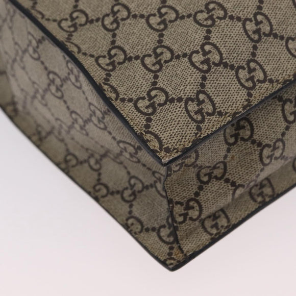 GUCCI GG Supreme Tote Bag PVC 2way Beige Gold Tone 450950 Auth LN076V