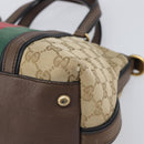 GUCCI GG Canvas Bamboo Hand Bag Beige Gold Tone 353114 Auth LN077A-9