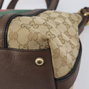 GUCCI GG Canvas Bamboo Hand Bag Beige Gold Tone 353114 Auth LN077A-16