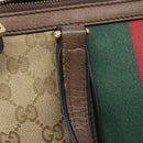 GUCCI GG Canvas Bamboo Hand Bag Beige Gold Tone 353114 Auth LN077A-10