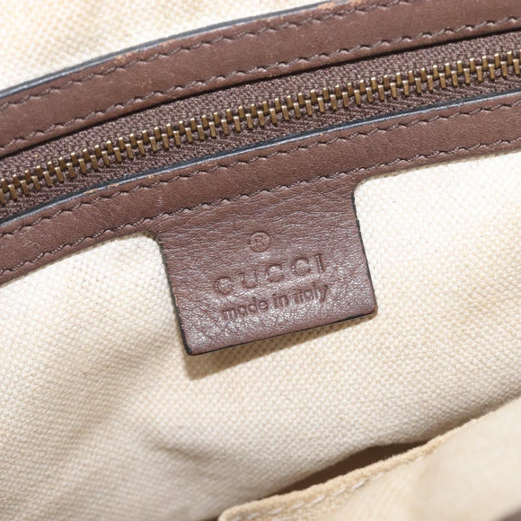 GUCCI GG Canvas Bamboo Hand Bag Beige Gold Tone 353114 Auth LN077A