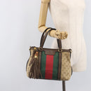 GUCCI GG Canvas Bamboo Hand Bag Beige Gold Tone 353114 Auth LN077A-28