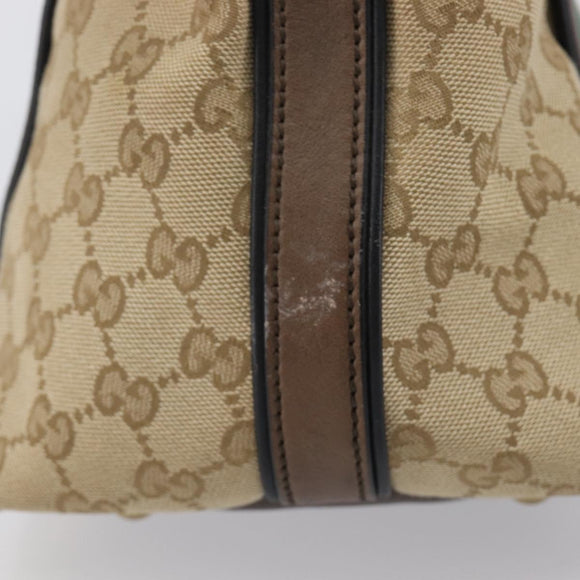 GUCCI GG Canvas Bamboo Hand Bag Beige Gold Tone 353114 Auth LN077A