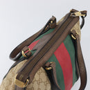 GUCCI GG Canvas Bamboo Hand Bag Beige Gold Tone 353114 Auth LN077A-7