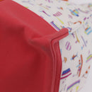 HERMES Petit Chartier Tote Bag Canvas Orange White Auth LN078V-12