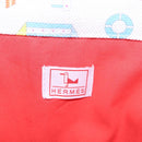 HERMES Petit Chartier Tote Bag Canvas Orange White Auth LN078V-18