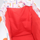 HERMES Petit Chartier Tote Bag Canvas Orange White Auth LN078V-21