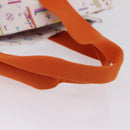 HERMES Petit Chartier Tote Bag Canvas Orange White Auth LN078V-7