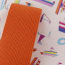HERMES Petit Chartier Tote Bag Canvas Orange White Auth LN078V-9