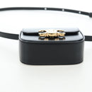 CELINE Triomphe Shoulder Pouch Leather Black Gold Auth LN079M-10