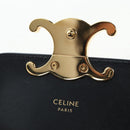 CELINE Triomphe Shoulder Pouch Leather Black Gold Auth LN079M-17