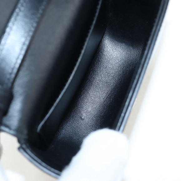 CELINE Triomphe Shoulder Pouch Leather Black Gold Auth LN079M