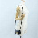 CELINE Triomphe Shoulder Pouch Leather Black Gold Auth LN079M-23