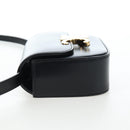 CELINE Triomphe Shoulder Pouch Leather Black Gold Auth LN079M-4