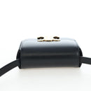 CELINE Triomphe Shoulder Pouch Leather Black Gold Auth LN079M-6