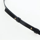 CELINE Triomphe Shoulder Pouch Leather Black Gold Auth LN079M-8