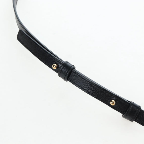 CELINE Triomphe Shoulder Pouch Leather Black Gold Auth LN079M