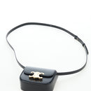 CELINE Triomphe Shoulder Pouch Leather Black Gold Auth LN079M-9