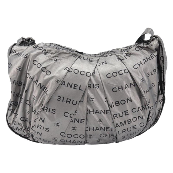 CHANEL Unlimited Shoulder Bag Nylon Silver CC Auth LN080