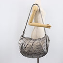 CHANEL Unlimited Shoulder Bag Nylon Silver CC Auth LN080-24