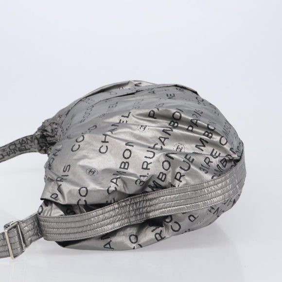 CHANEL Unlimited Shoulder Bag Nylon Silver CC Auth LN080