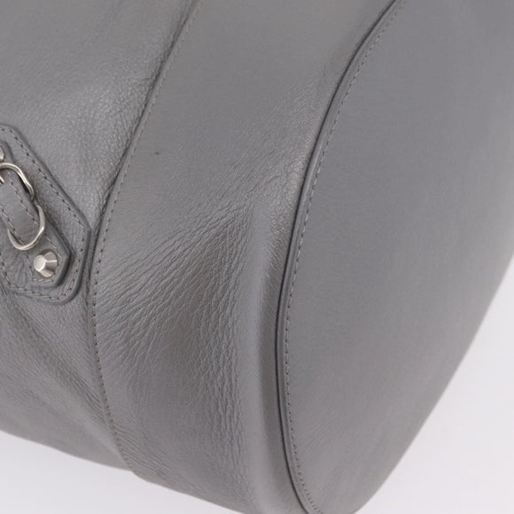 Balenciaga Paper Drop Bucket Shoulder Bag Leather Silver 357327 Auth LN082V