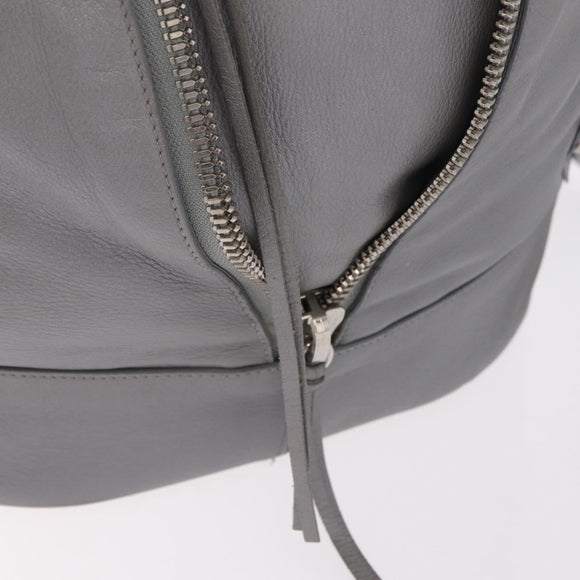 Balenciaga Paper Drop Bucket Shoulder Bag Leather Silver 357327 Auth LN082V