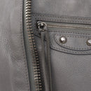 Balenciaga Paper Drop Bucket Shoulder Bag Leather Silver 357327 Auth LN082V-17
