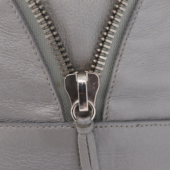 Balenciaga Paper Drop Bucket Shoulder Bag Leather Silver 357327 Auth LN082V