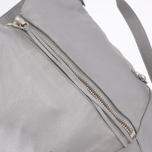 Balenciaga Paper Drop Bucket Shoulder Bag Leather Silver 357327 Auth LN082V