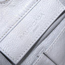 Balenciaga Paper Drop Bucket Shoulder Bag Leather Silver 357327 Auth LN082V-20