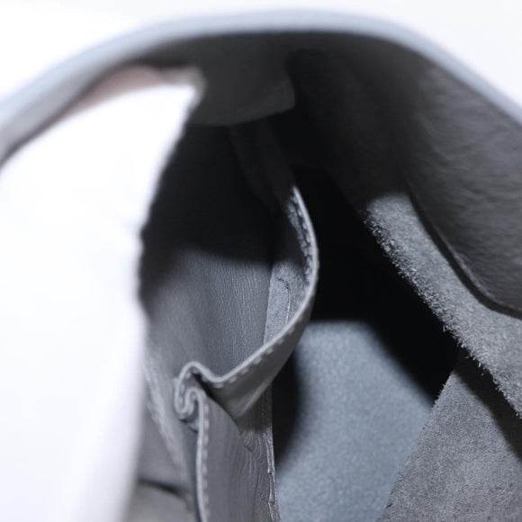 Balenciaga Paper Drop Bucket Shoulder Bag Leather Silver 357327 Auth LN082V