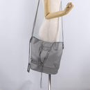 Balenciaga Paper Drop Bucket Shoulder Bag Leather Silver 357327 Auth LN082V-29