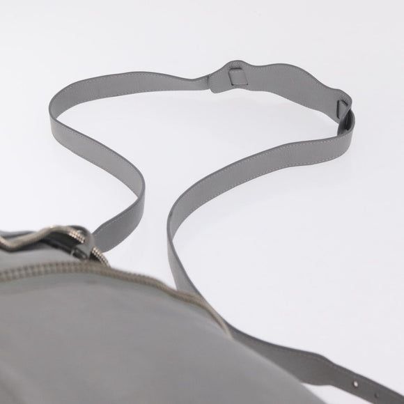 Balenciaga Paper Drop Bucket Shoulder Bag Leather Silver 357327 Auth LN082V