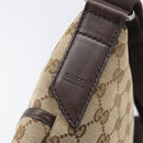GUCCI GG Canvas Shoulder Bag Beige Silver 145857 Auth LN086V-19