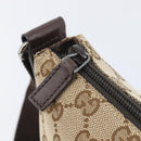 GUCCI GG Canvas Shoulder Bag Beige Silver 145857 Auth LN086V-9