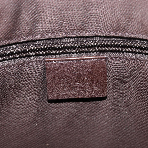 GUCCI GG Canvas Shoulder Bag Beige Silver 145857 Auth LN086V