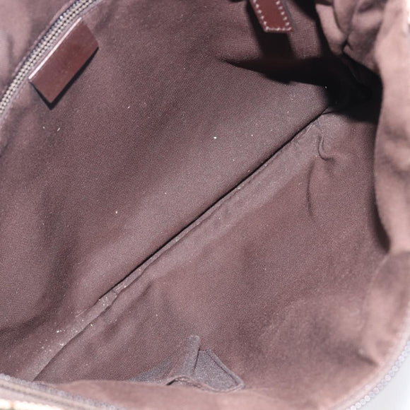 GUCCI GG Canvas Shoulder Bag Beige Silver 145857 Auth LN086V
