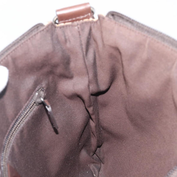 GUCCI GG Canvas Shoulder Bag Beige Silver 145857 Auth LN086V