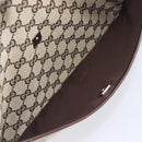 GUCCI GG Canvas Shoulder Bag Beige Silver 145857 Auth LN086V-25
