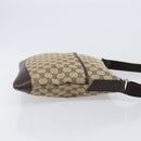 GUCCI GG Canvas Shoulder Bag Beige Silver 145857 Auth LN086V-3
