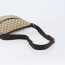 GUCCI GG Canvas Shoulder Bag Beige Silver 145857 Auth LN086V-7