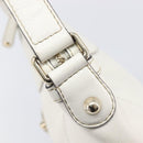 GUCCI Sherry Line Horsebit Shoulder Bag Leather White Gold 247604 Auth LN087V-9