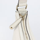 GUCCI Sherry Line Horsebit Shoulder Bag Leather White Gold 247604 Auth LN087V-21