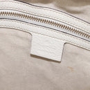 GUCCI Sherry Line Horsebit Shoulder Bag Leather White Gold 247604 Auth LN087V-22