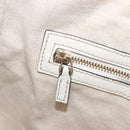 GUCCI Sherry Line Horsebit Shoulder Bag Leather White Gold 247604 Auth LN087V-25