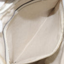 GUCCI Sherry Line Horsebit Shoulder Bag Leather White Gold 247604 Auth LN087V-26